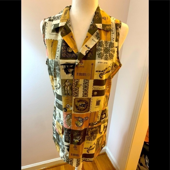 Xriss Xross silk Vintage buttoned vest, size M - Picture 1 of 8